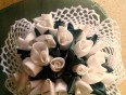 Poročni šopek belih vrtnic iz blaga