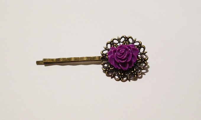 sponka za lase vijola vrtnica - 