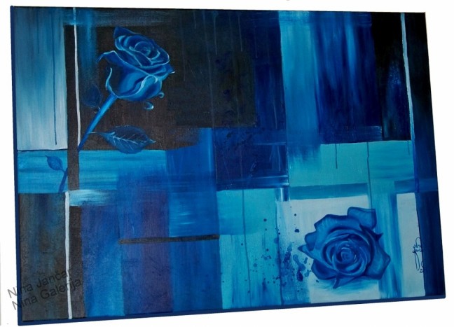 Abstrakcija z modrimi vrtnicami - 