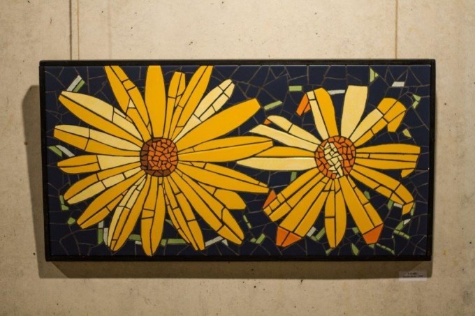 V PARU - Mozaik 80cmx40cm - keramične ploščice na leseni podlagi - 