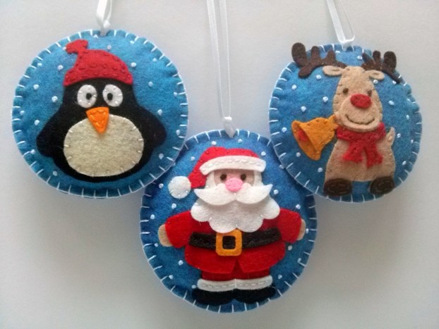 Božični okraski - set božiček pingvin jelenček - 
