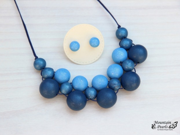 Modra ogrlica - Modra ogrlica iz polimerne gline