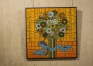 MODRA PENTLJA - Mozaik 60cmx60cm - Keramične ploščice na leseni podlagi