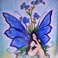 Stenska slika 'Modra metuljčica'