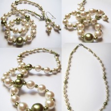 Verižica - bele in zelene perle