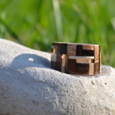 Unikatni leseni prstan - mozaik #1