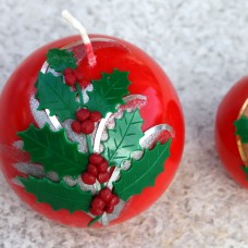 Svečka - kroglica z božičnim motivom