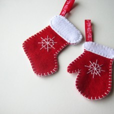 Božični okraski - copatki in rokavičke