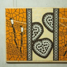 TRIJE - Mozaik 70cmx50cm - keramične ploščice na leseni podlagi