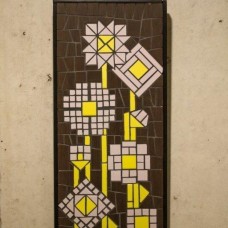 CVETJE -Mozaik 30cmx80cm - keramične ploščice na leseni podlagi