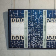 "13" - Mozaik 70cmx50cm - Keramične ploščice na leseni podlagi