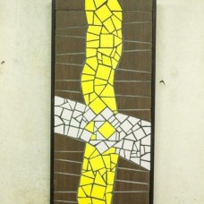 ZELENI KVADRAT - Mozaik 30cmx80cm - keramične ploščice na leseni podlagi