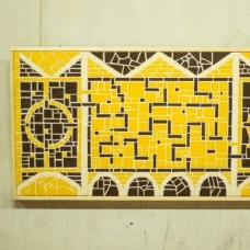 LABIRINT - Mozaik 80cmx40cm - keramične ploščice na leseno podlago