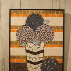 VAZA - Mozaik 50cmx70cm - keramične ploščice na leseni podlagi