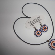 Komplet uhani in ogrlica: Modra morska zvezdica, mozaična tehnika