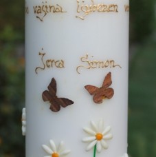 Poročna sveča z metuljčki