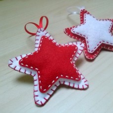 Božični okraski - rdeče bele zvezde