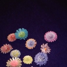 male rožice različnih barv, narejene v quilling tehniki