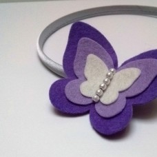 Obroč za lase - vijolični metulj