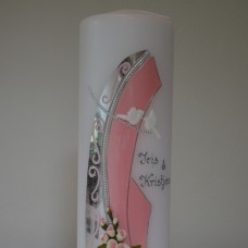 poročna sveča-roza