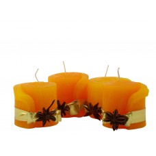 4 oranžne svečke za adventni venček