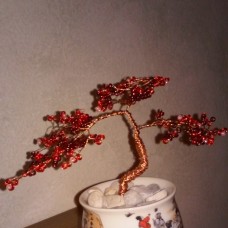 Wire tree - rdeč bonsai