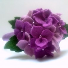Obroč za lase - lila roža hortenzija