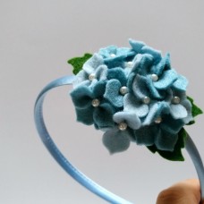 Obroč za lase - modra hortenzija