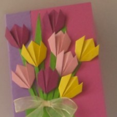 Voščilnica s šopkom tulipanov