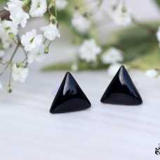 Mini črni uhančki, trikotniki