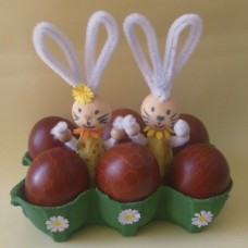 Zajček in zajklja - posodica za čokoladna jajčka ali pirhe